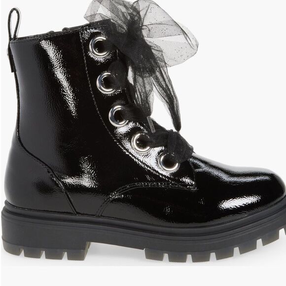 Vibram Shiny Black Kids Boots - Picture 4 of 7